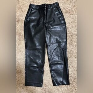 Babaton Black Faux Leather Women’s Pants